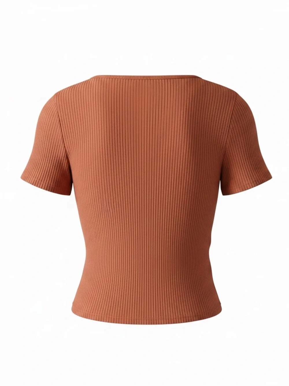Levi's Rust Ribbed Short-Sleeve Button-Front Top - Picture 2 of 4